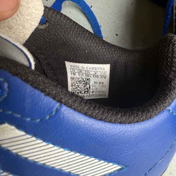 Adidas Kids Blue and White Soccer Cleats - Picture 5 of 5